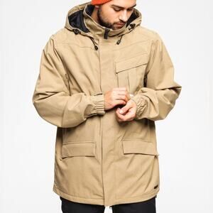 Volcom Mails Snowboard Ski Jacket Insulated Hooded Khaki Tan Men’s Size M